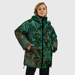 Куртка зимняя женская Абстракция - водоросли, цвет: 3D-светло-серый — фото 2