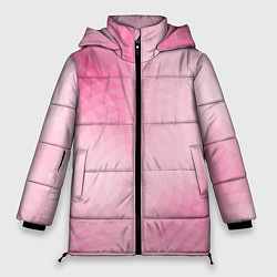 Куртка зимняя женская Абстракция с розовыми кругами, цвет: 3D-черный