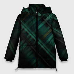 Женская зимняя куртка Тёмно-зелёная шотландская клетка