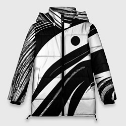 Женская зимняя куртка Abstract black and white composition