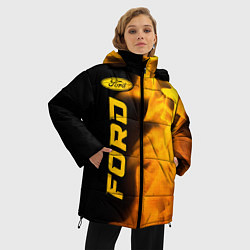 Куртка зимняя женская Ford - gold gradient по-вертикали, цвет: 3D-черный — фото 2