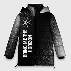 Женская зимняя куртка Bring Me the Horizon glitch на темном фоне по-верт