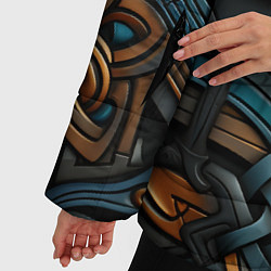 Куртка зимняя женская Асимметричный узор в скандинавском стиле, цвет: 3D-черный — фото 2