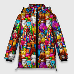 Куртка зимняя женская Набор художника, цвет: 3D-красный
