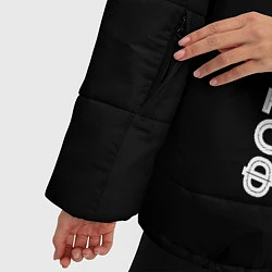 Куртка зимняя женская Фотограф из России и герб РФ по-вертикали, цвет: 3D-черный — фото 2