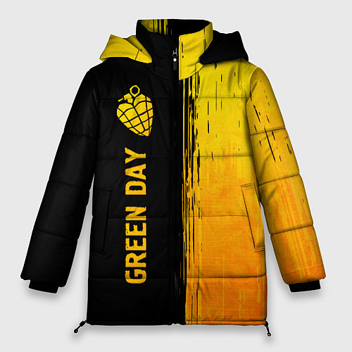 Женская зимняя куртка Green Day - gold gradient по-вертикали / 3D-Черный – фото 1