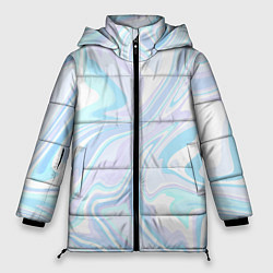 Женская зимняя куртка Абстракция голубая плазма