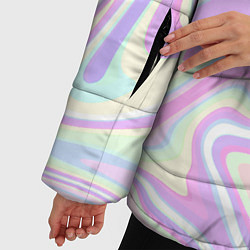 Куртка зимняя женская Абстракция розовая плазма, цвет: 3D-светло-серый — фото 2