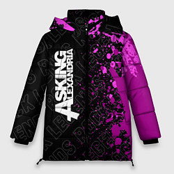 Куртка зимняя женская Asking Alexandria rock legends по-вертикали, цвет: 3D-черный