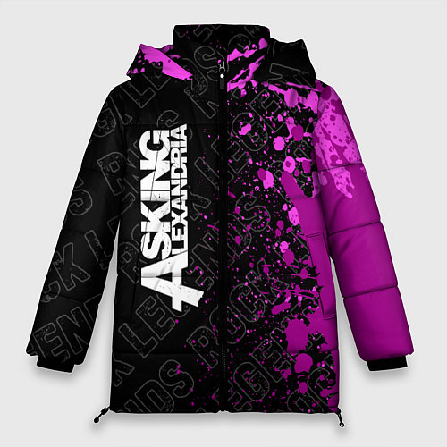 Женская зимняя куртка Asking Alexandria rock legends по-вертикали / 3D-Черный – фото 1