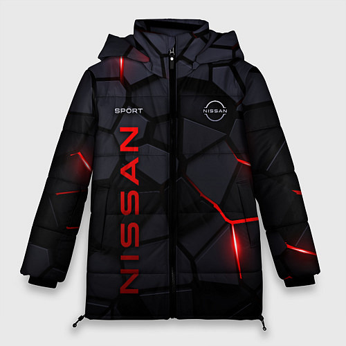Женская зимняя куртка Nissan - плиты с эффектом свечения / 3D-Черный – фото 1