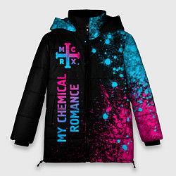 Женская зимняя куртка My Chemical Romance - neon gradient по-вертикали