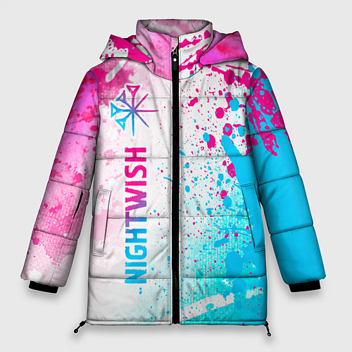 Женская зимняя куртка Nightwish neon gradient style по-вертикали / 3D-Черный – фото 1