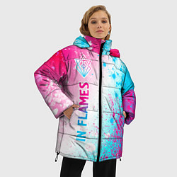 Куртка зимняя женская In Flames neon gradient style по-вертикали, цвет: 3D-черный — фото 2