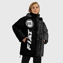 Куртка зимняя женская Fiat speed на темном фоне со следами шин по-вертик, цвет: 3D-черный — фото 2