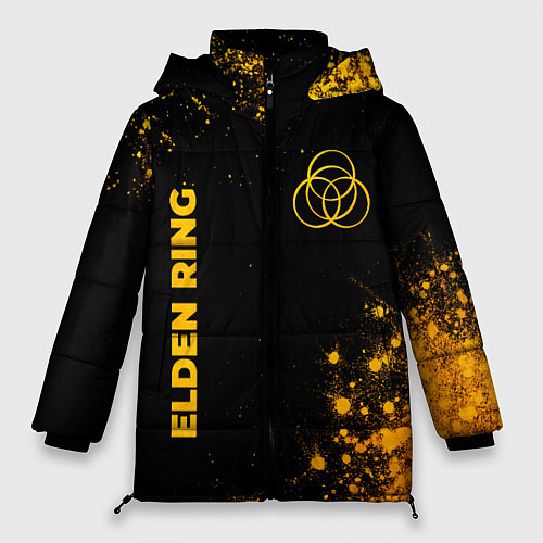 Женская зимняя куртка Elden Ring - gold gradient вертикально / 3D-Черный – фото 1