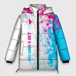 Куртка зимняя женская No Mans Sky neon gradient style по-вертикали, цвет: 3D-черный