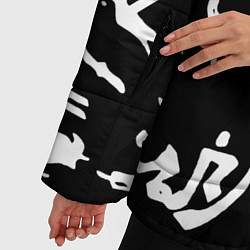 Куртка зимняя женская Астарион - знак на спине чб, цвет: 3D-светло-серый — фото 2