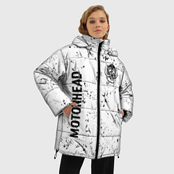 Куртка зимняя женская Motorhead glitch на светлом фоне вертикально, цвет: 3D-черный — фото 2