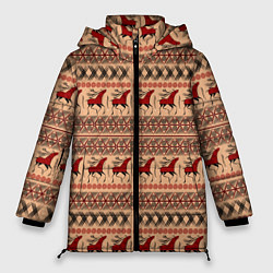 Куртка зимняя женская Мезенские олени, цвет: 3D-черный