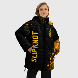 Куртка зимняя женская Slipknot - gold gradient вертикально, цвет: 3D-черный — фото 2