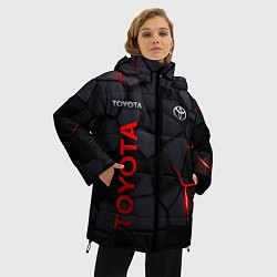Куртка зимняя женская Toyota - плиты с эффектом свечения, цвет: 3D-черный — фото 2