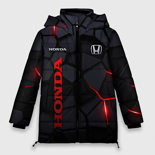 Женская зимняя куртка Honda - плиты с эффектом свечения / 3D-Черный – фото 1