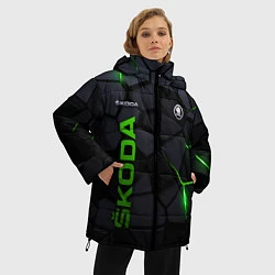Куртка зимняя женская Skoda - плиты с эффектом свечения, цвет: 3D-черный — фото 2