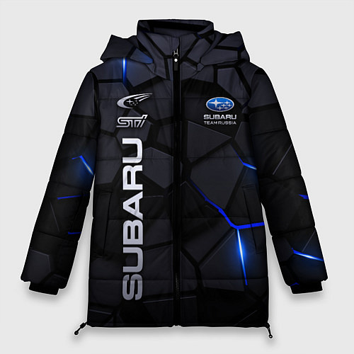 Женская зимняя куртка Subaru - плиты с эффектом свечения / 3D-Черный – фото 1