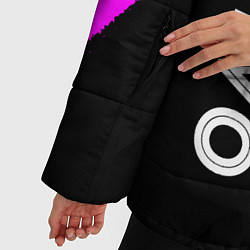 Куртка зимняя женская Ольга и неоновый герб России вертикально, цвет: 3D-черный — фото 2