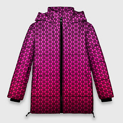 Женская зимняя куртка Градиент розовый с рисунком