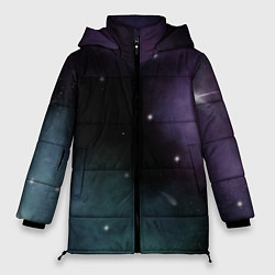 Куртка зимняя женская Космос и звезды на темном фоне, цвет: 3D-черный