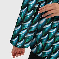 Куртка зимняя женская Изумрудная чешуя дракона, цвет: 3D-светло-серый — фото 2