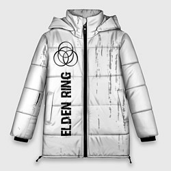 Куртка зимняя женская Elden Ring glitch на светлом фоне по-вертикали, цвет: 3D-черный