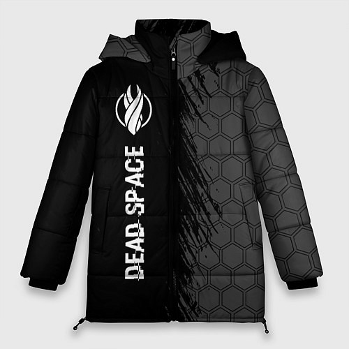 Женская зимняя куртка Dead Space glitch на темном фоне по-вертикали / 3D-Черный – фото 1