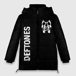 Куртка зимняя женская Deftones glitch на темном фоне вертикально, цвет: 3D-черный