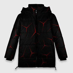 Женская зимняя куртка Красный кибер узор