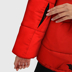 Куртка зимняя женская Летучие мыши на красном фоне, цвет: 3D-черный — фото 2