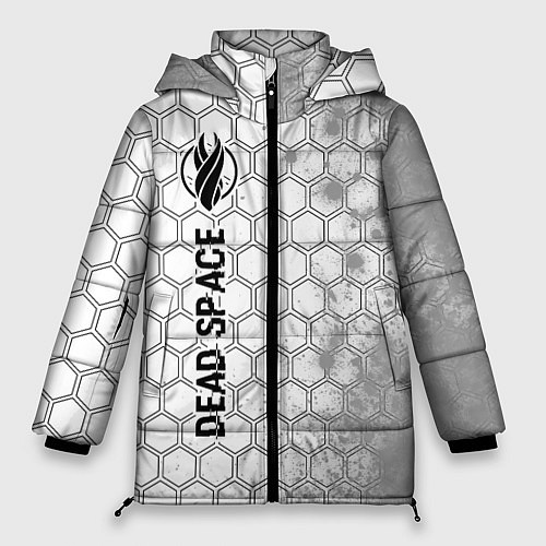 Женская зимняя куртка Dead Space glitch на светлом фоне по-вертикали / 3D-Черный – фото 1