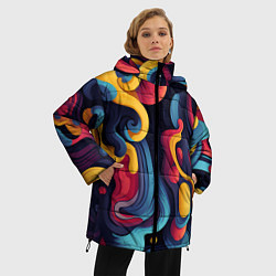 Куртка зимняя женская Цветной хаос, цвет: 3D-черный — фото 2