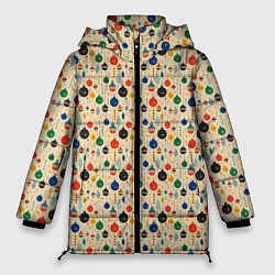 Женская зимняя куртка Разноцветные ёлочные игрушки