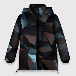 Женская зимняя куртка Черная геометрическая абстракция - объемные грани