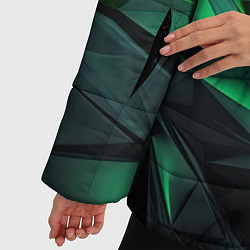 Куртка зимняя женская Абстрактное эхо зелени, цвет: 3D-светло-серый — фото 2