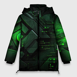 Женская зимняя куртка Пространственные узоры зелени