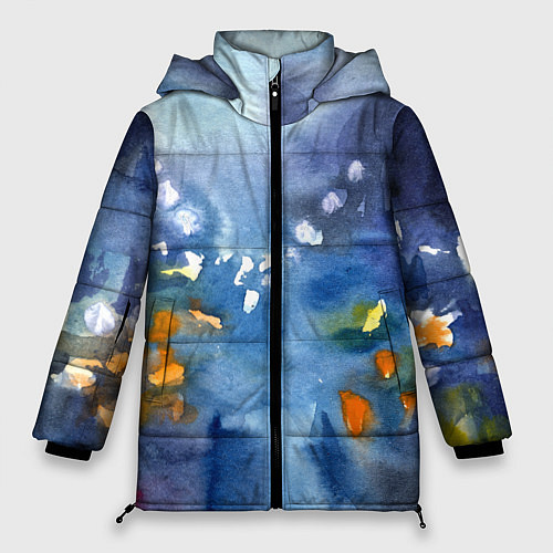 Женская зимняя куртка После дождя акварель / 3D-Черный – фото 1