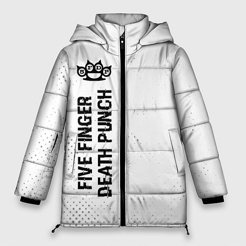 Женская зимняя куртка Five Finger Death Punch glitch на светлом фоне по- / 3D-Черный – фото 1