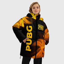 Куртка зимняя женская PUBG - gold fire gradient, цвет: 3D-черный — фото 2