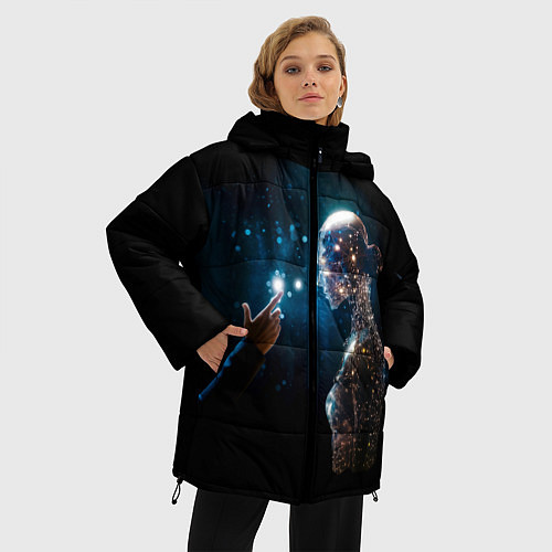 Женская зимняя куртка Создание АИ / 3D-Светло-серый – фото 3