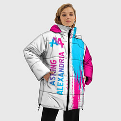 Куртка зимняя женская Asking Alexandria neon gradient style по-вертикали, цвет: 3D-черный — фото 2