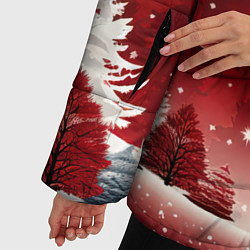 Куртка зимняя женская Зимний берег реки с деревьями и льдом, цвет: 3D-светло-серый — фото 2